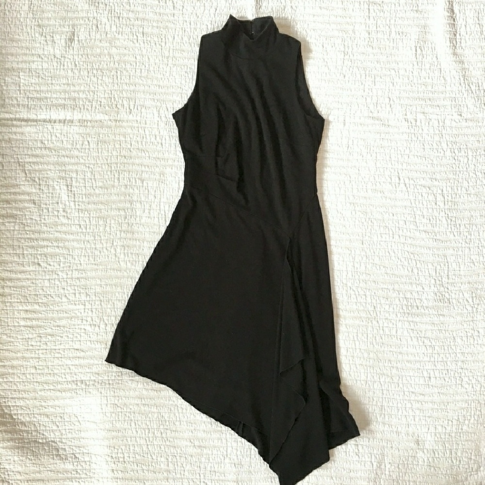 WHBM EUC Mock Neck Asymmetrical LBD size 6