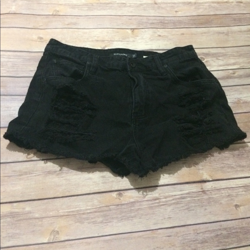 Hot Topic Blackheart High Waist Distressed Shorts