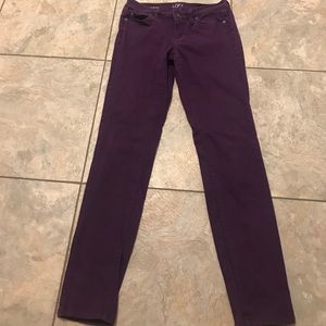 ANN TAYLOR LOFT PURLE JEANS, MODERN SKINNY SZ 2