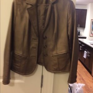 Bronze metallic Leather Jacket