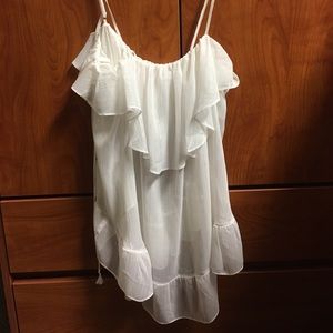 Victoria's Secret White Ruffle Top