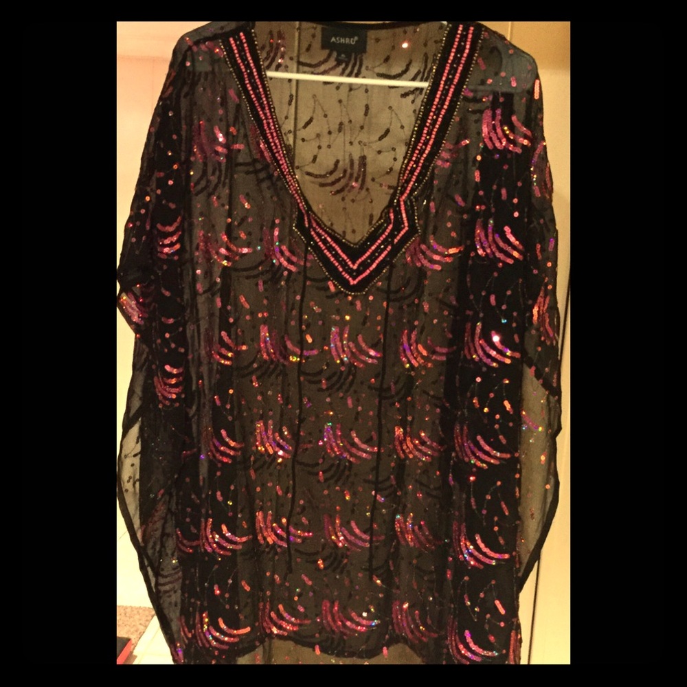 Ashro Sheer Sequin Top