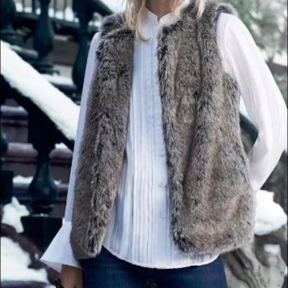 Banana Republic Faux Fur Vest
