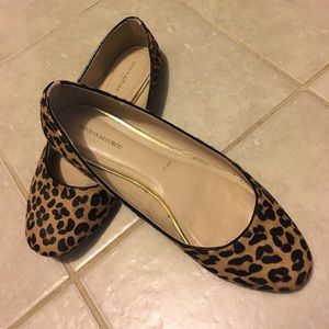 Calf hair leopard ballerina flats banana republic