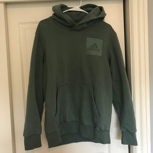 Adidas unisex army green hoodie