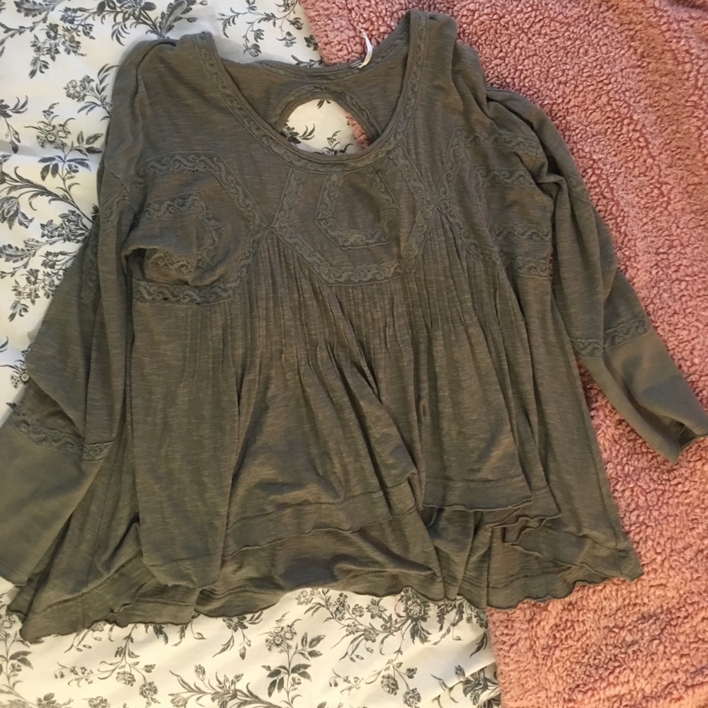 Olive green free people long sleeve
