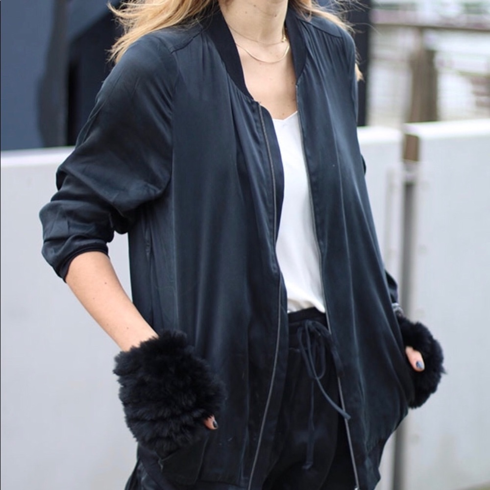 New w Tags! - Yummie by Heather Thomson black jacket, Silk-satin- Large