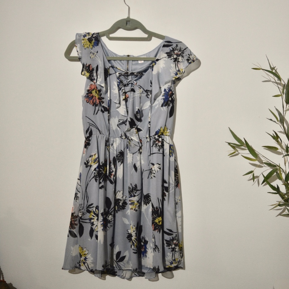 XHILARATION Blue Floral Dress