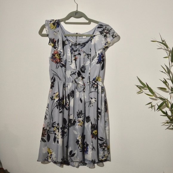 XHILARATION Blue Floral Dress - Picture 1 of 5