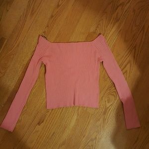 Off shoulder long sleeve shirt