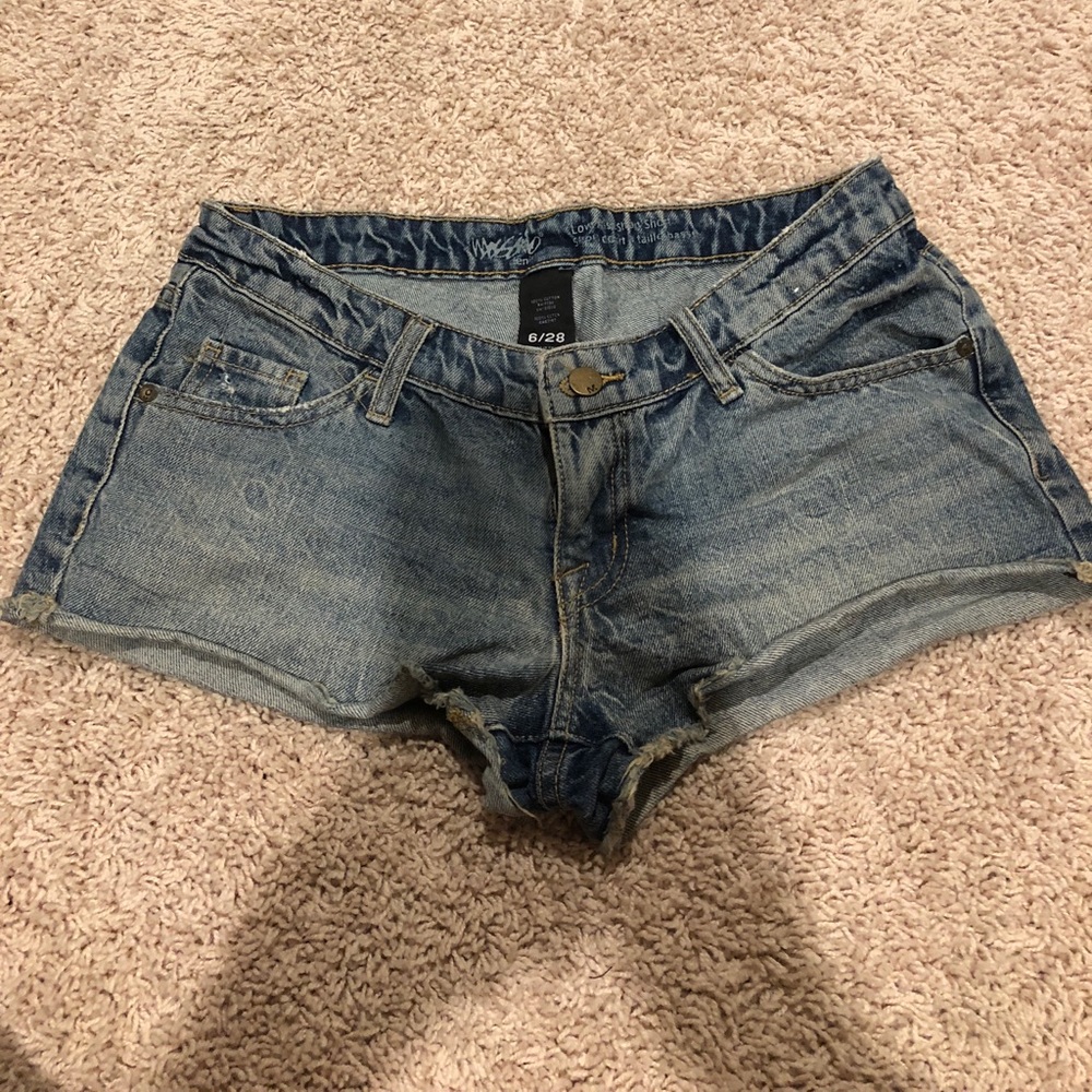 Mission low rise jean shorts