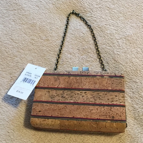 Le Regale Handbags - La Regale Clutch  striped cork