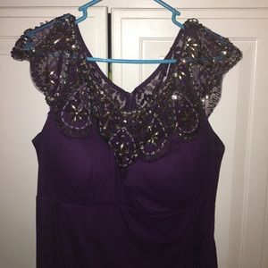 Xscape Formal Beaded Neckline, floor length Dress