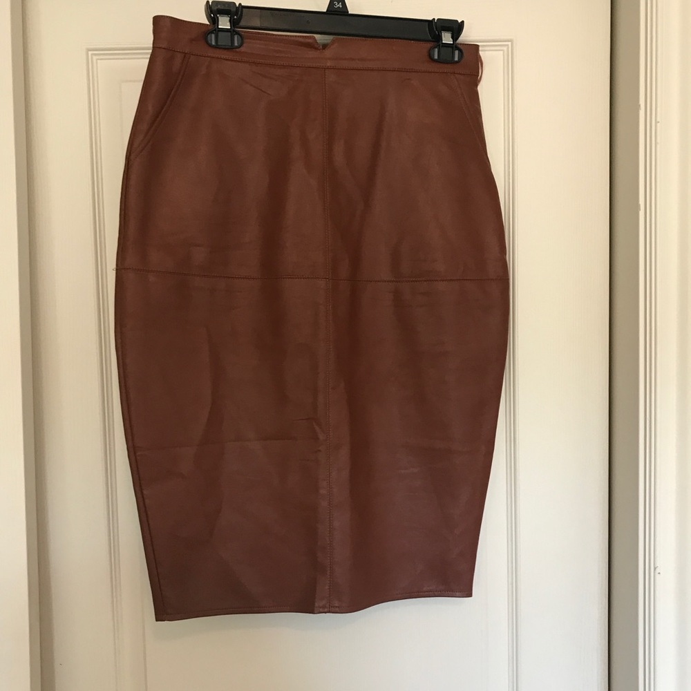 Women's Missguided brown leather skirt