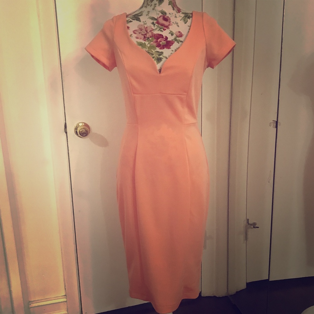 Asos v-neck  wiggle dress