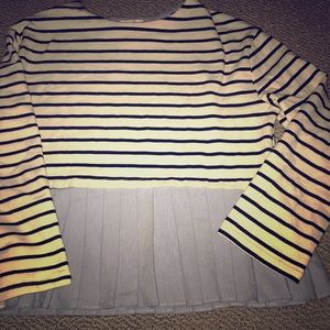 Antropologie striped shirt/pleats at the bottom.