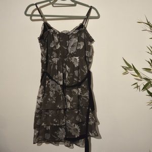 Gray Floral Dress