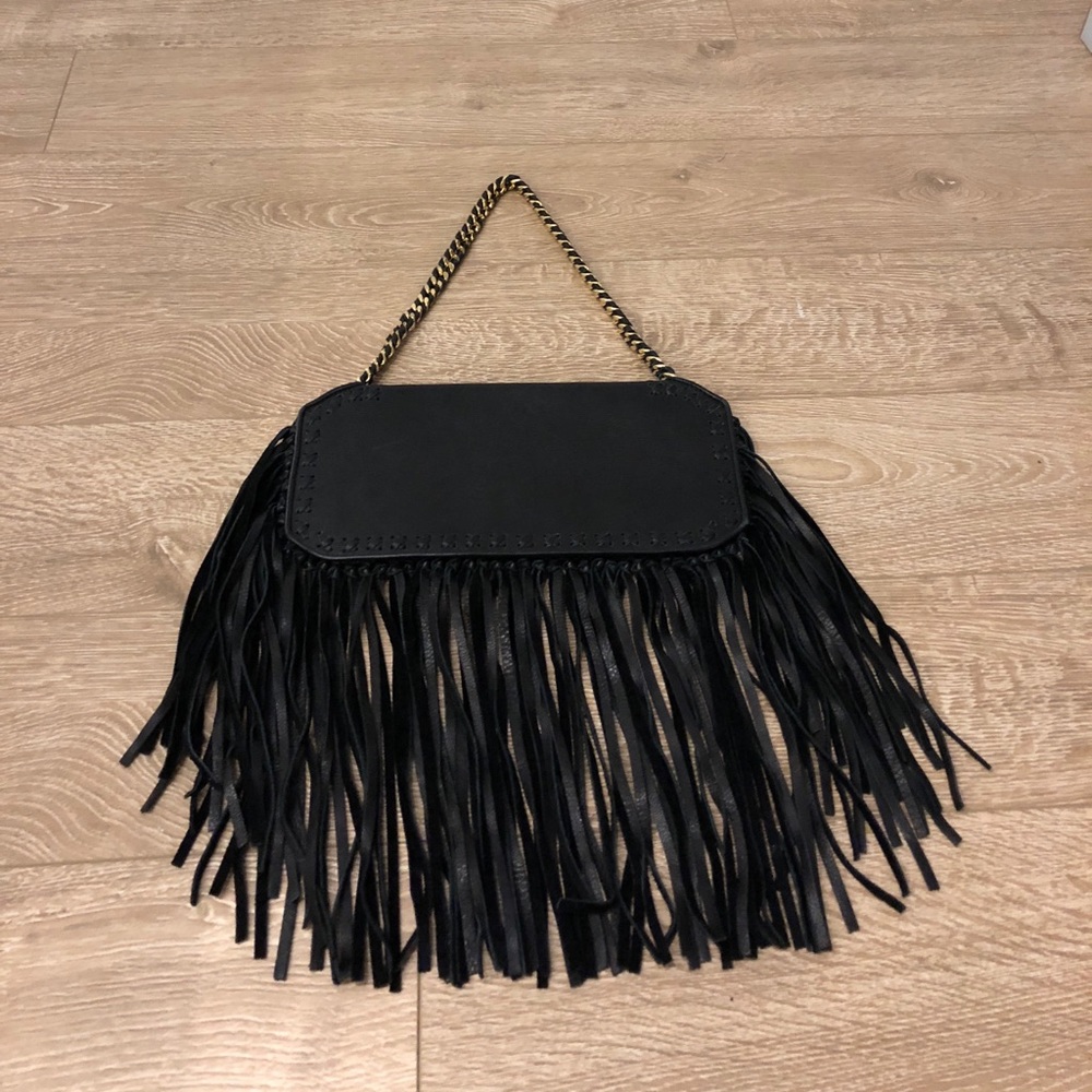 B-low the Belt Black fringe bag