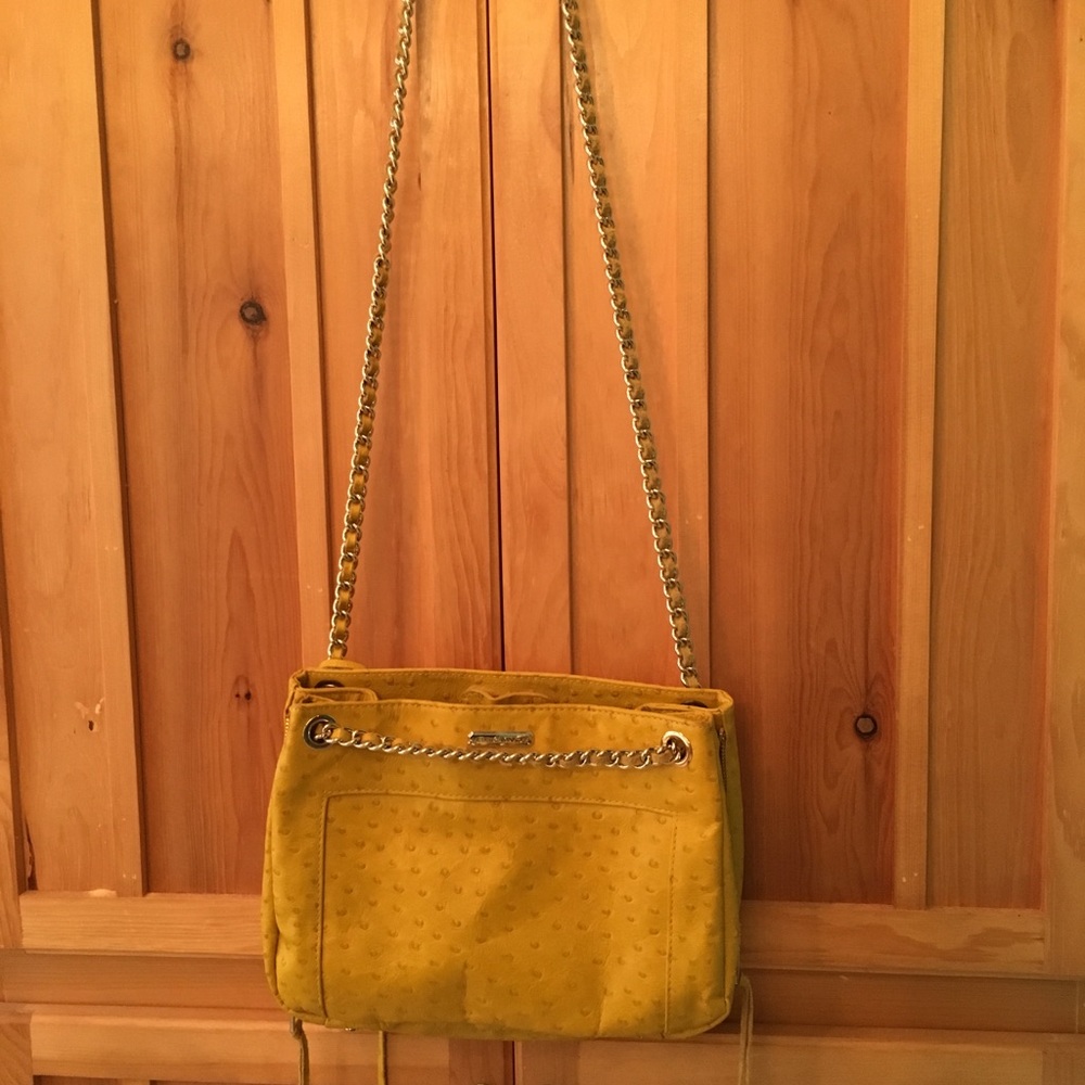 Rebecca Minkoff Yellow Ostrich Swing Handbag