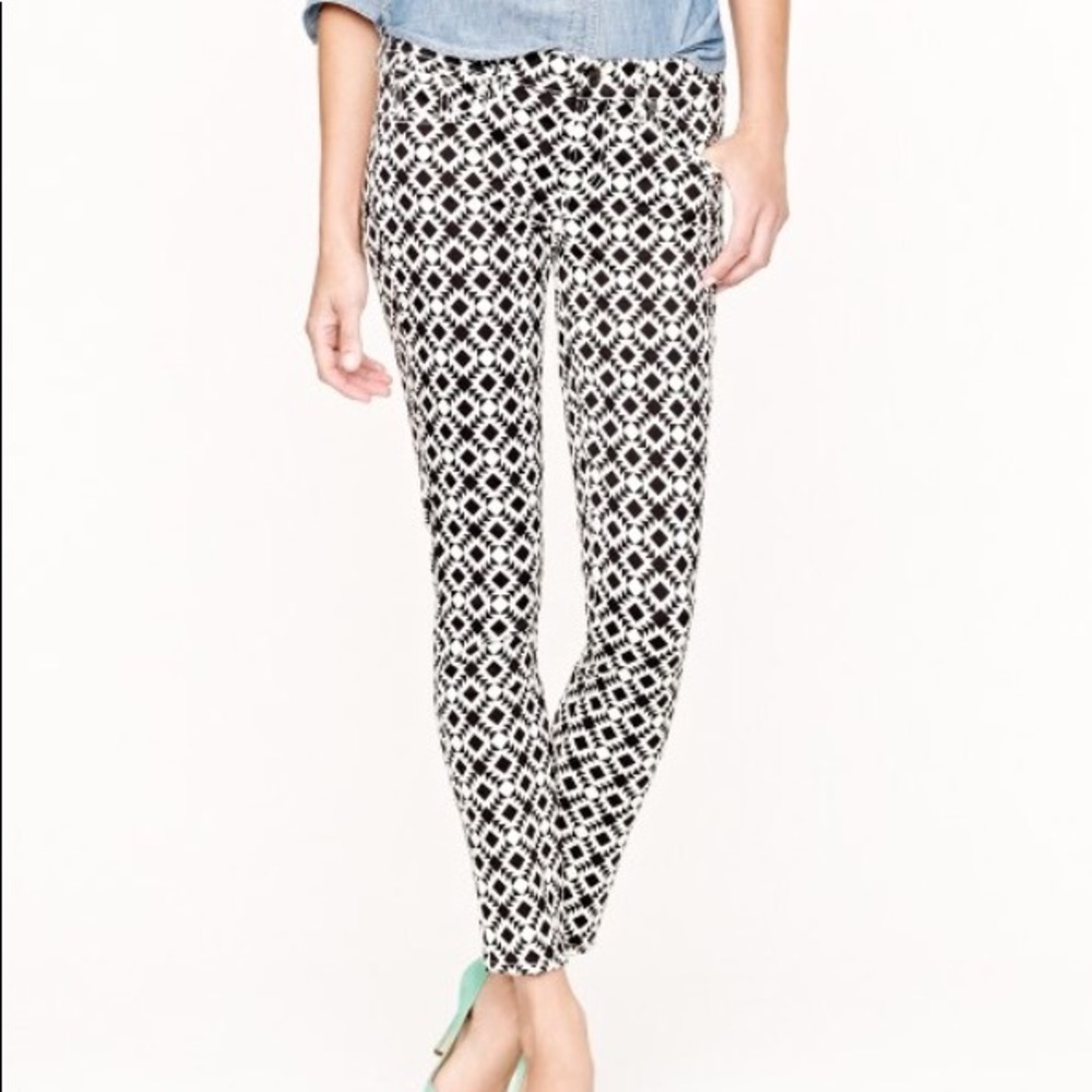 J. Crew Geometric Print Toothpick Jeans