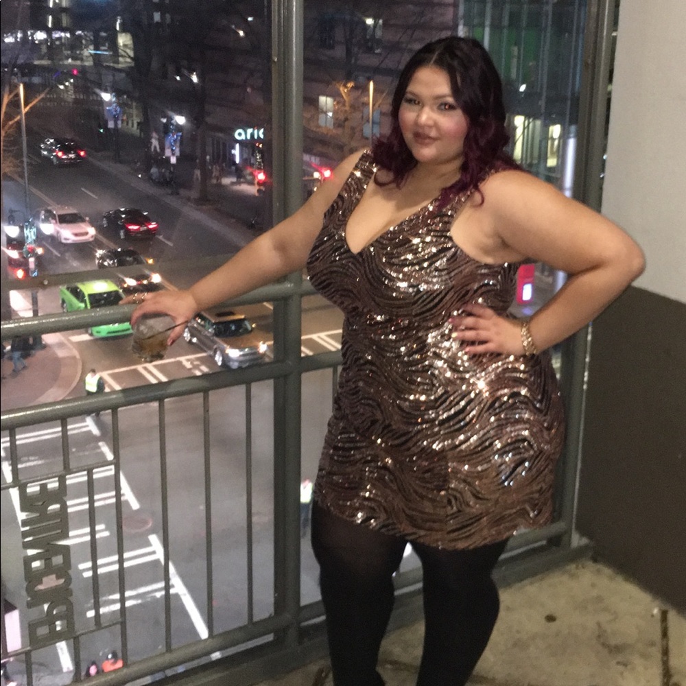 Gold sequin party dress