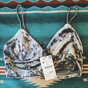 NWT Zara Velvet Bralette/Crop
