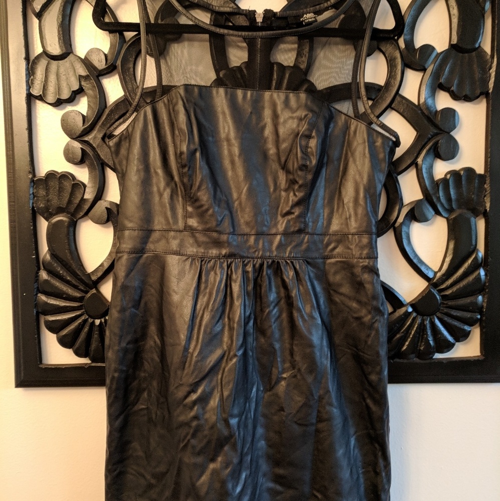 Black faux leather dress