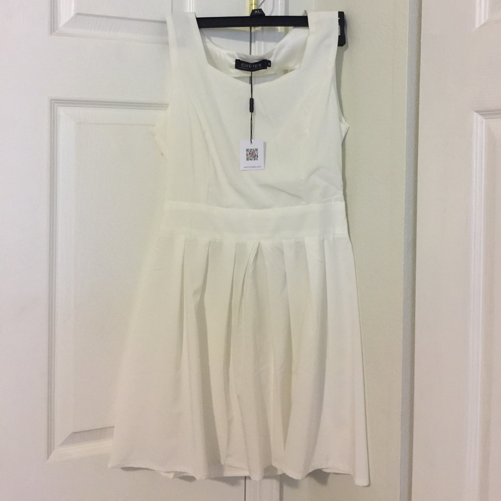 White mid length dress