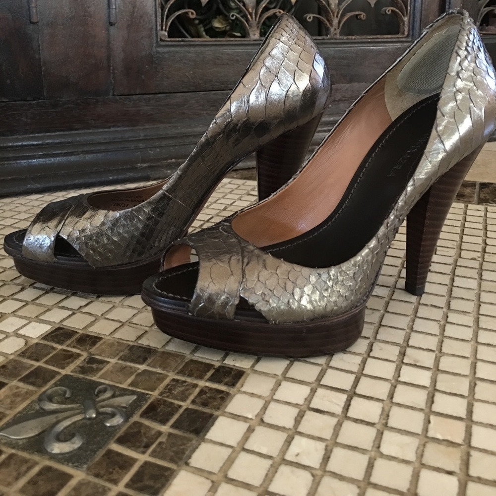 BCBG MaxAzria Nadette in Metallic Snakeskin