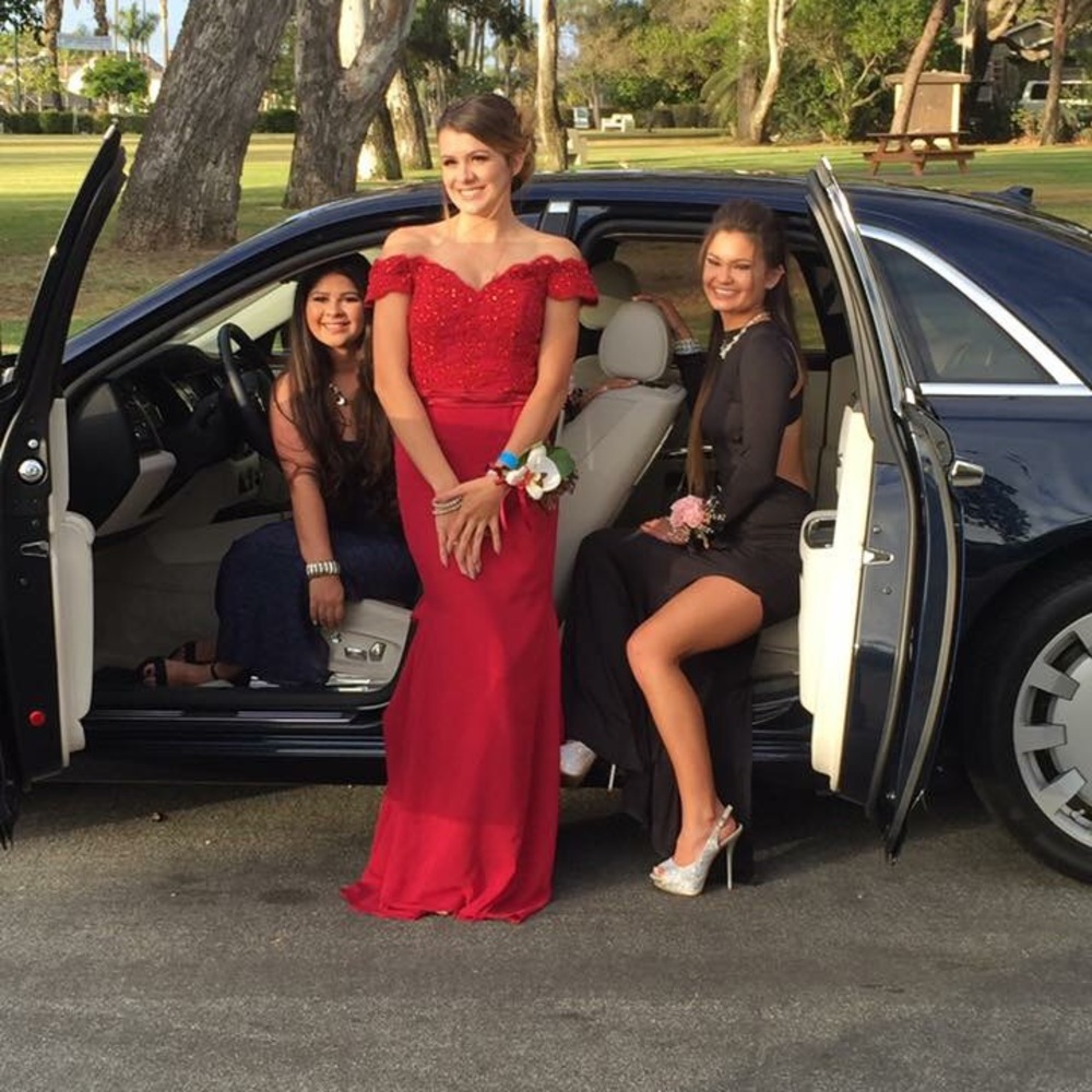 Red off the shoulder Prom Dress