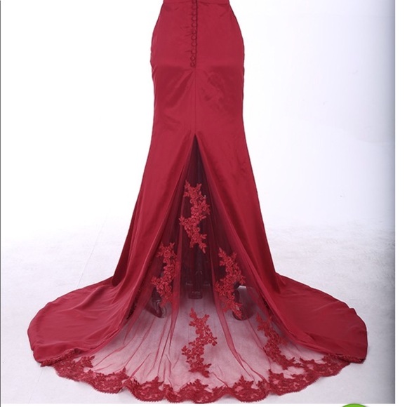 Red off the shoulder Prom Dress - Picture 5 of 5