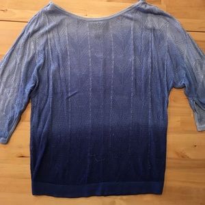 WHBM Graduated Blue Short Sleeve Sweater Tee