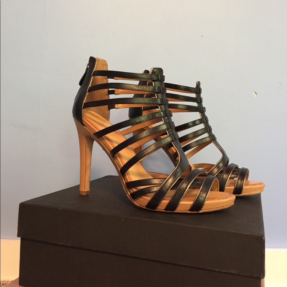 Ann Taylor strappy, high-heel sandals