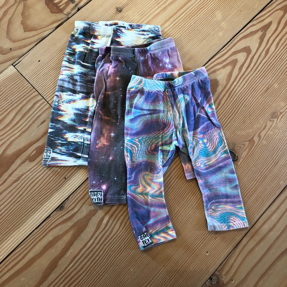 Baby Teith Cosmic prints bundle of 3 leggings