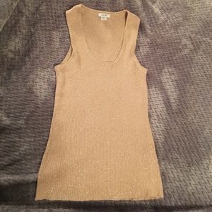 Cache gold knit tank top