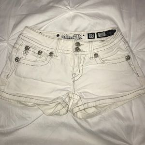 White Miss Me shorts
