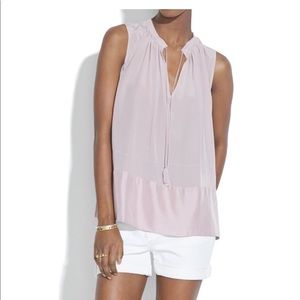 Madewell silk shadow box tunic tank