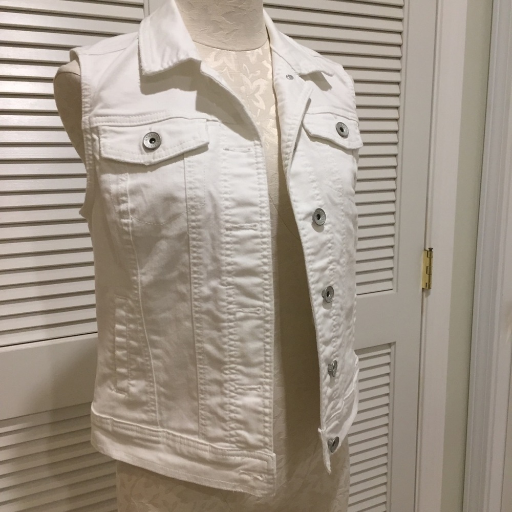 Merona White Denim Vest
