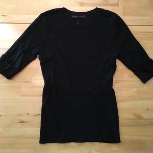 WHBM Black Short Sleeve Sweater