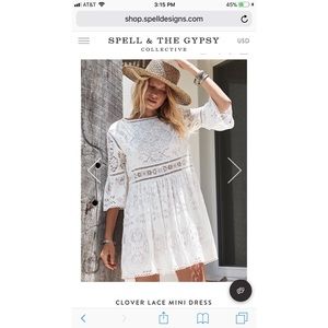 MWT spell and the gypsy clover white lace dress