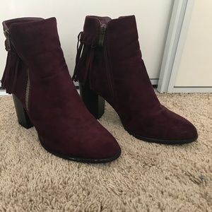 Burgundy Ankle Booties
