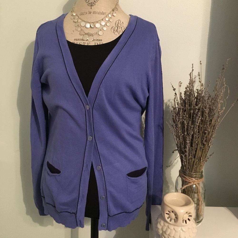 New York & Co Purple Cardigan