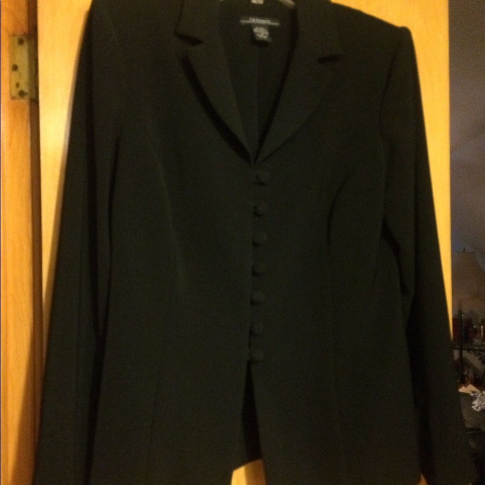 Black multi-buttoned down jacket