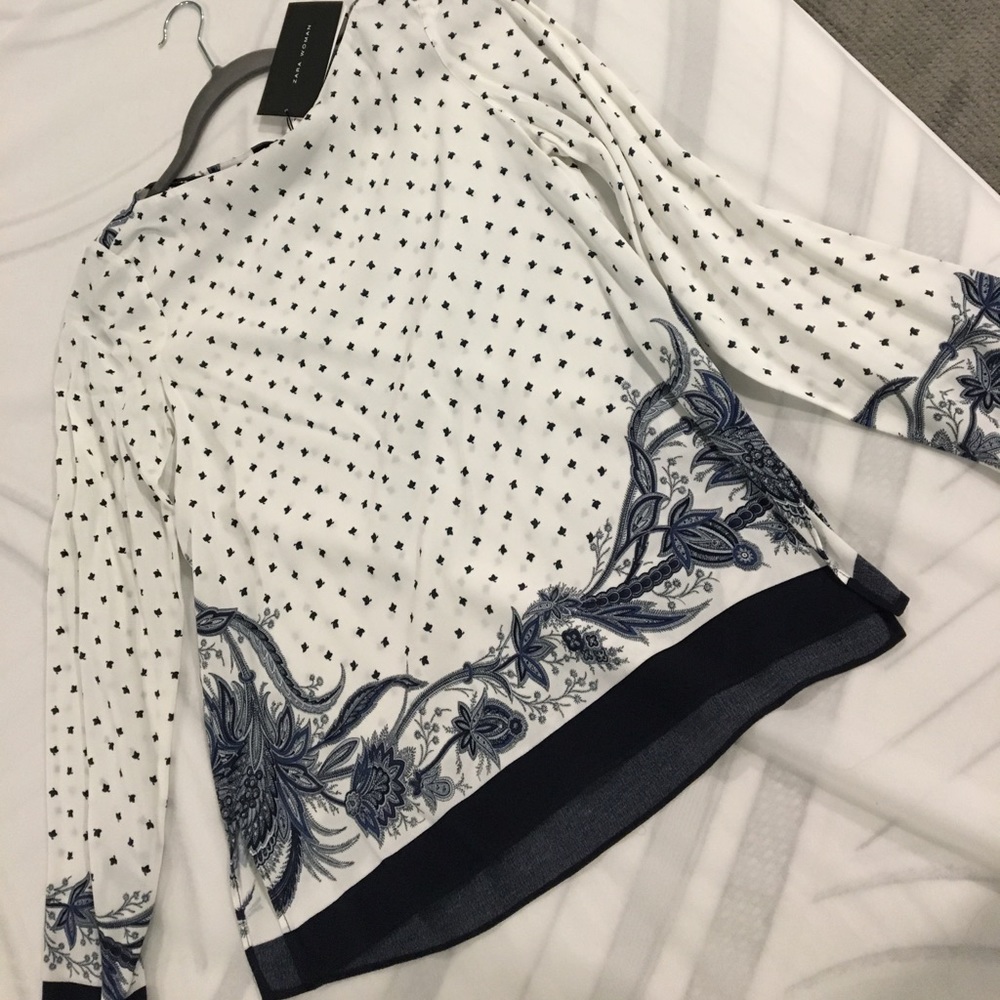 Zara Woman Long Sleeve Blouse