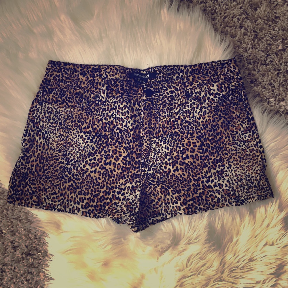 Corduroy Cheetah Print Shorts