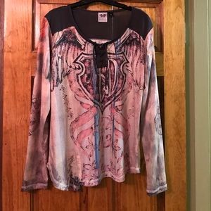 Tie neck HD Rayon shirt