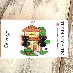 Black cat 🐱 Stud Post Earrings
