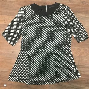 Zara Woman Peplum Patterned Top Size M