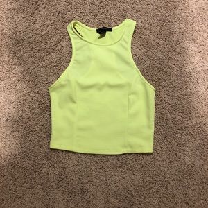 Neon green Forever 21 halter crop top