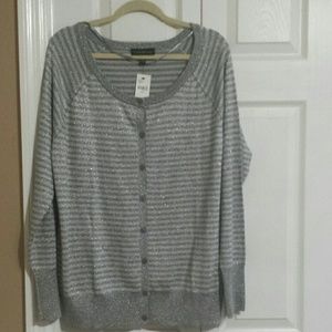 Silver striped cardigan